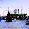 Светодиодная Фигура Снеговик с синим контрабасом 1,6*0,9*0,85 м