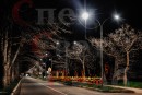 Ограждение уличное световое "Звездные нити" красные звезды на золотом
