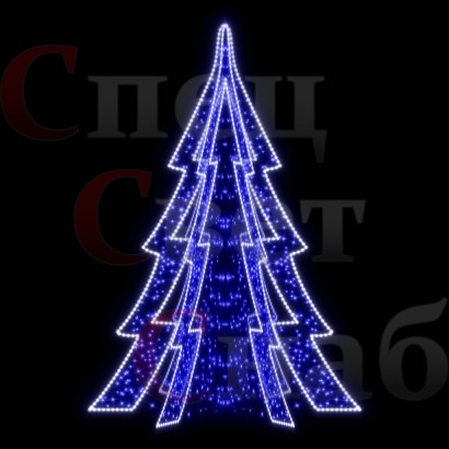 Уличная светодиодная Ёлка Шестигранная 4 м Синяя