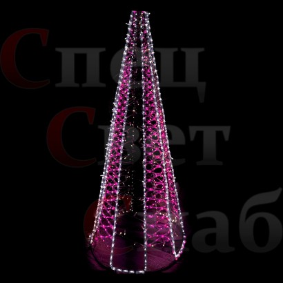 Уличная светодиодная Ёлка 4 м Розовая