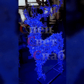 Светодиодная уличная фигура Гордый олень синий