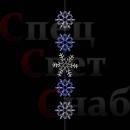 Световые Снежинки на уличную елку на нити 5 шт. Белые Бело-Синие два размера
